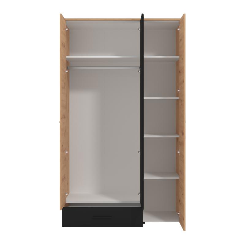 ΝΤΟΥΛΑΠΑ VARADERO 3K1F1O ARTISAN OAK-ΜΑΥΡΟ 119x53x203,5εκ - Image 5