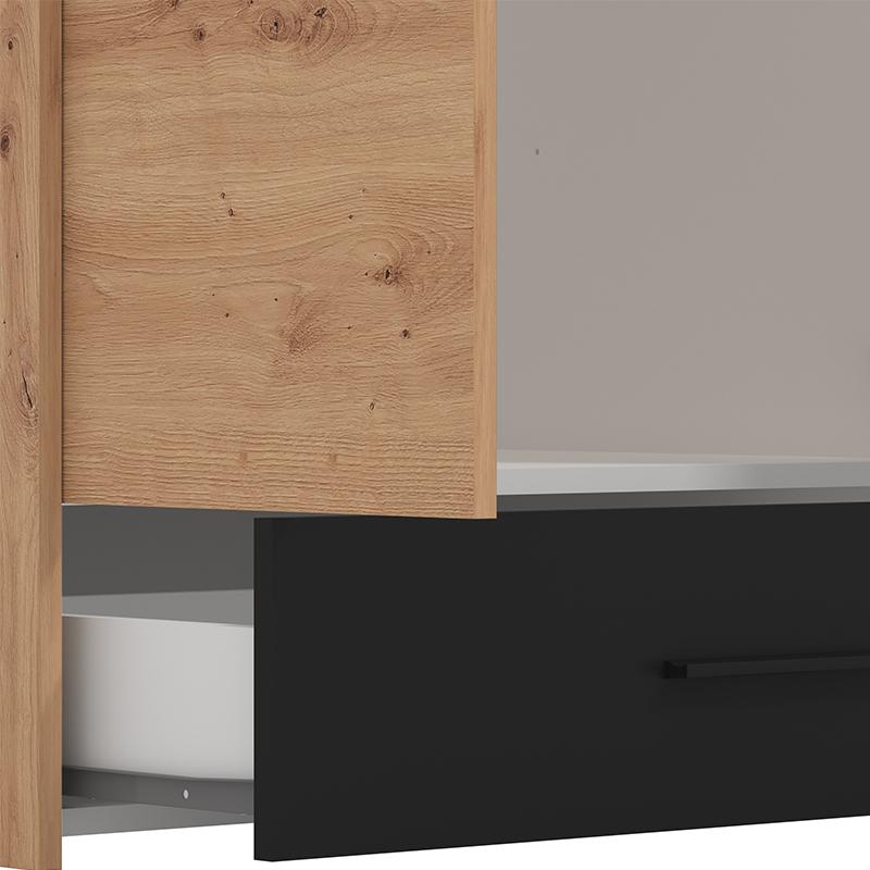 ΝΤΟΥΛΑΠΑ VARADERO 3K1F1O ARTISAN OAK-ΜΑΥΡΟ 119x53x203,5εκ - Image 6