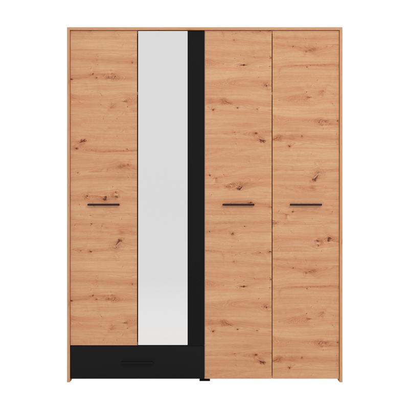 ΝΤΟΥΛΑΠΑ VARADERO 4K1F1O ARTISAN OAK-ΜΑΥΡΟ 157,5x53x203,5εκ - Image 3