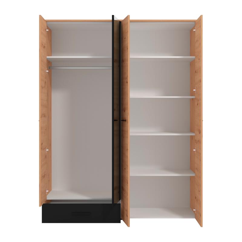 ΝΤΟΥΛΑΠΑ VARADERO 4K1F1O ARTISAN OAK-ΜΑΥΡΟ 157,5x53x203,5εκ - Image 4