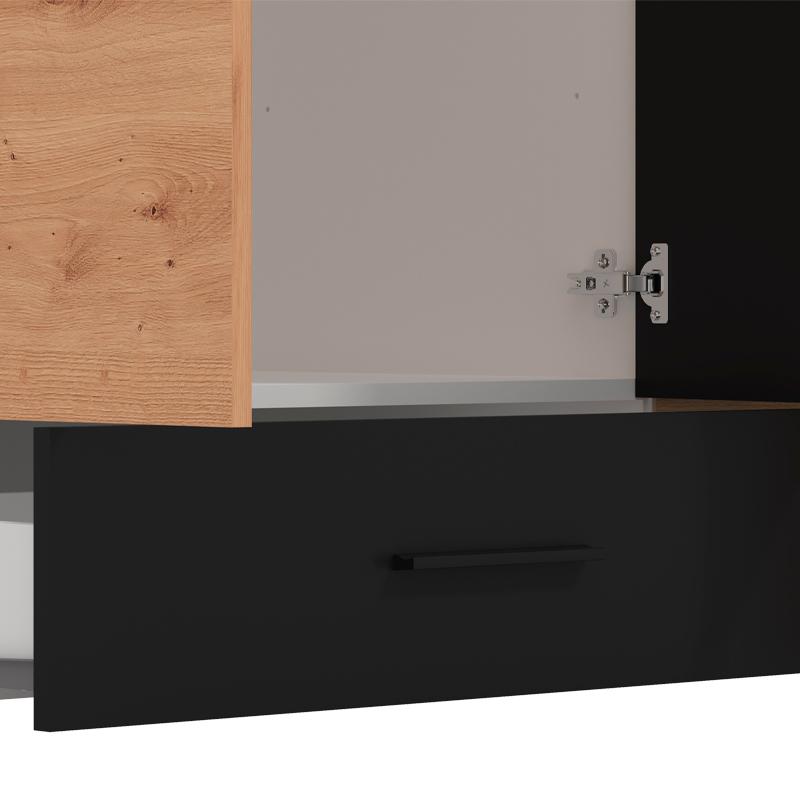 ΝΤΟΥΛΑΠΑ VARADERO 4K1F1O ARTISAN OAK-ΜΑΥΡΟ 157,5x53x203,5εκ - Image 5