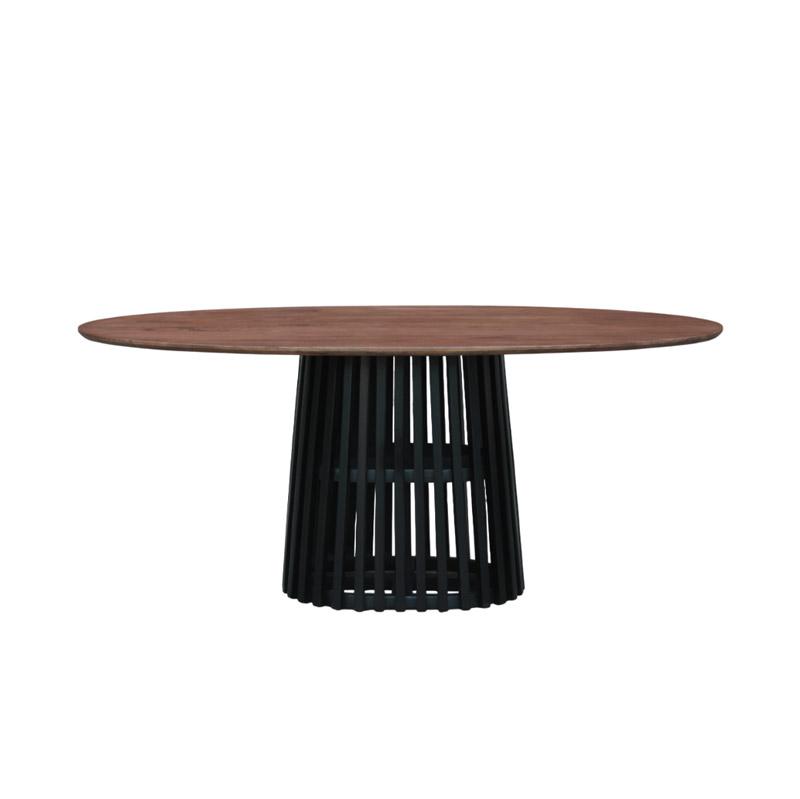 ΟΒΑΛ ΤΡΑΠΕΖΙ ΤΡΑΠΕΖΑΡΙΑΣ "Mekong" ΚΑΦΕ-ΜΑΥΡΟ ΧΡΩΜΑ 180x90x76εκ - Image 3