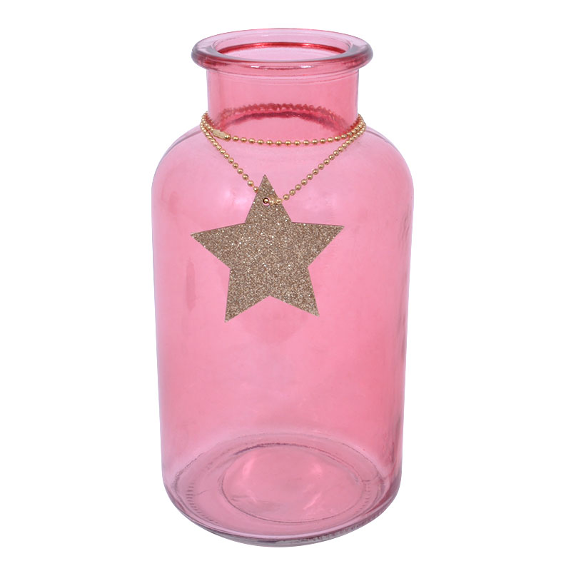 Γυάλινο βάζο κόκκινο 20εκ sls