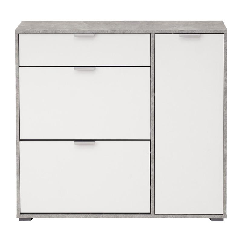 ΠΑΠΟΥΤΣΟΘΗΚΗ ARCO 2 ΓΚΡΙ CONCRETE-ΛΕΥΚΟ 102x33x94,5εκ - Image 3