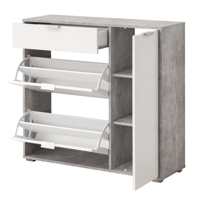 ΠΑΠΟΥΤΣΟΘΗΚΗ ARCO 2 ΓΚΡΙ CONCRETE-ΛΕΥΚΟ 102x33x94,5εκ - Image 4