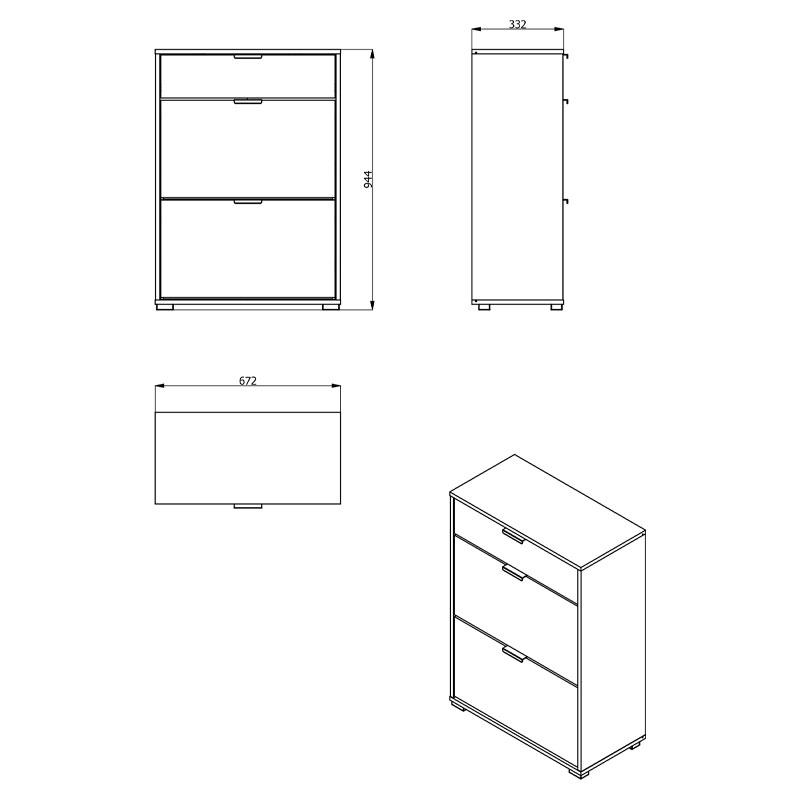 ΠΑΠΟΥΤΣΟΘΗΚΗ Arco 2 GREY OAK 102x33x94,5εκ - Image 7