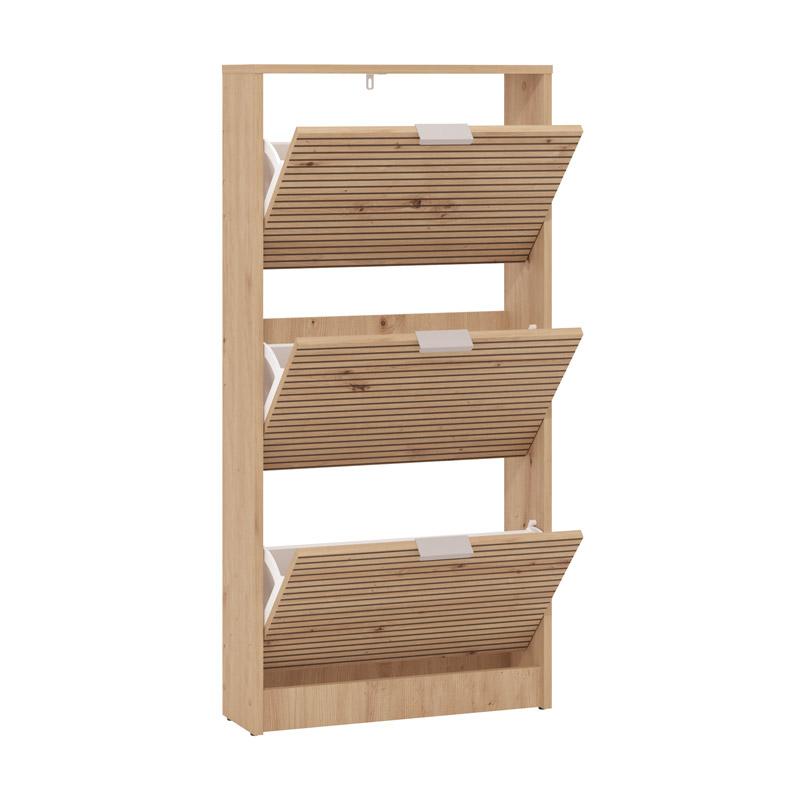 ΠΑΠΟΥΤΣΟΘΗΚΗ Base 13 ARTISAN OAK-ARTISAN OAK ΜΕ ΜΑΥΡΕΣ ΓΡΑΜΜΕΣ-ΜΑΥΡΟ 58x18x119εκ - Image 4
