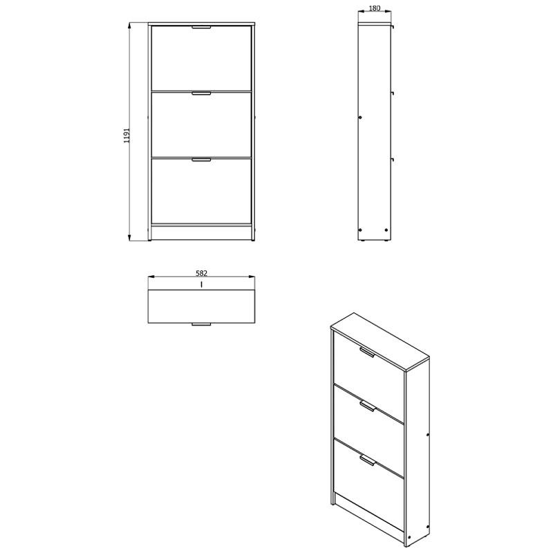 ΠΑΠΟΥΤΣΟΘΗΚΗ Base 13 SONOMA 58x18x119εκ - Image 7