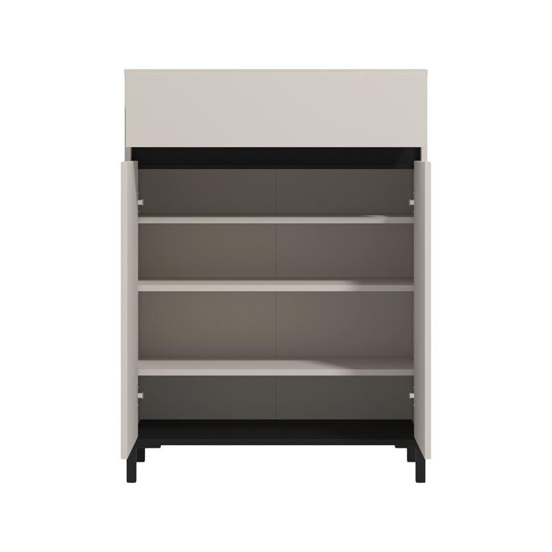 ΠΑΠΟΥΤΣΟΘΗΚΗ FLANNAN 2K1F2V CASHMERE/ΜΑΥΡΟ MATT ΧΡΩΜΑ 80x40x110εκ - Image 4