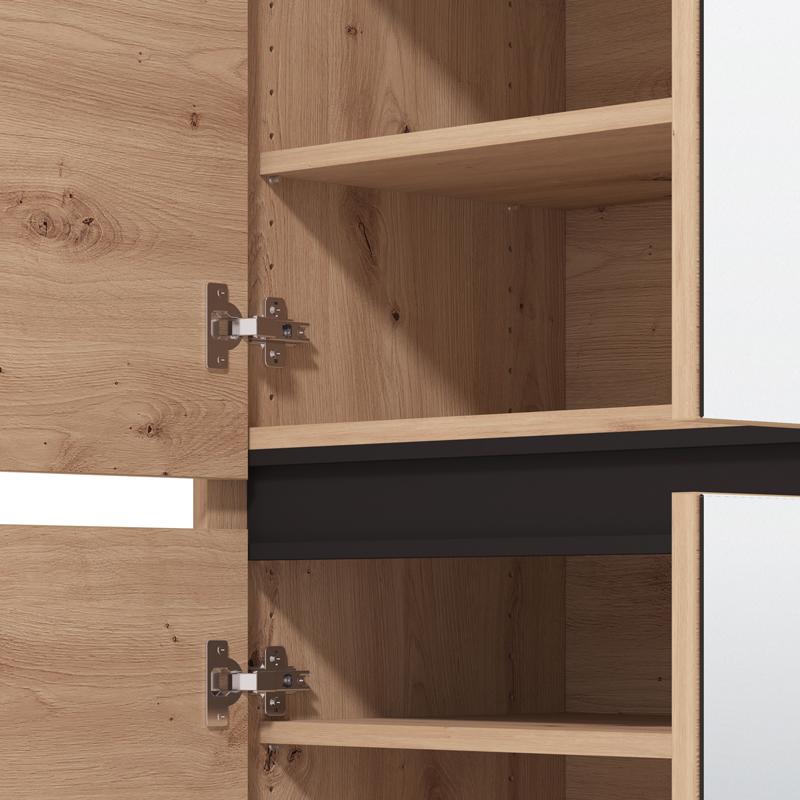 ΠΑΠΟΥΤΣΟΘΗΚΗ FLANNAN 2K4V 2OG ARTISAN OAK/ΜΑΥΡΟ MATT ΧΡΩΜΑ 80x40x205εκ - Image 6