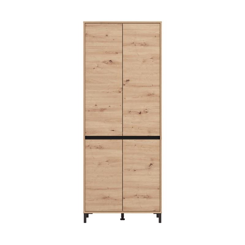 ΠΑΠΟΥΤΣΟΘΗΚΗ FLANNAN 2K4V ARTISAN OAK/ΜΑΥΡΟ MATT ΧΡΩΜΑ 80x40x205εκ - Image 3