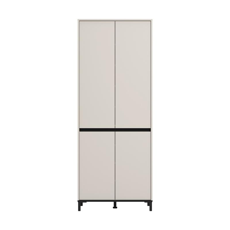 ΠΑΠΟΥΤΣΟΘΗΚΗ FLANNAN 2K4V CASHMERE/ΜΑΥΡΟ MATT ΧΡΩΜΑ 80x40x205εκ - Image 3