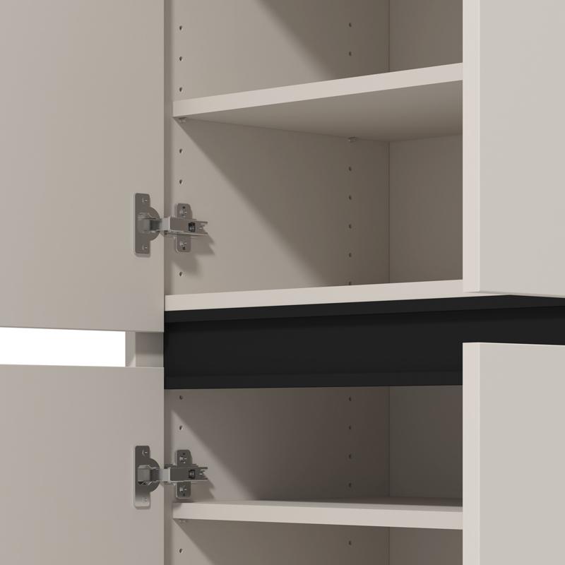 ΠΑΠΟΥΤΣΟΘΗΚΗ FLANNAN 2K4V CASHMERE/ΜΑΥΡΟ MATT ΧΡΩΜΑ 80x40x205εκ - Image 5