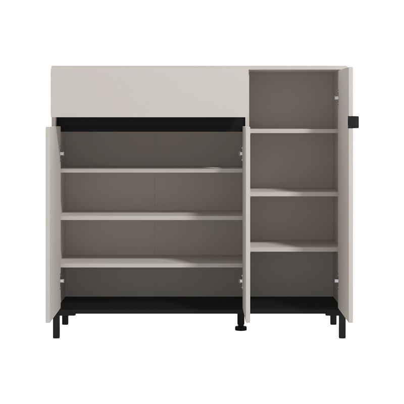 ΠΑΠΟΥΤΣΟΘΗΚΗ FLANNAN 3K1F3V CASHMERE/ΜΑΥΡΟ MATT ΧΡΩΜΑ 120x40x110εκ - Image 4