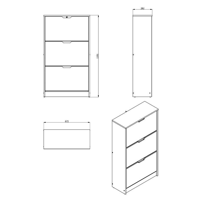 ΠΑΠΟΥΤΣΟΘΗΚΗ Hugo 23 Grey Oak 67x28x119εκ - Image 8