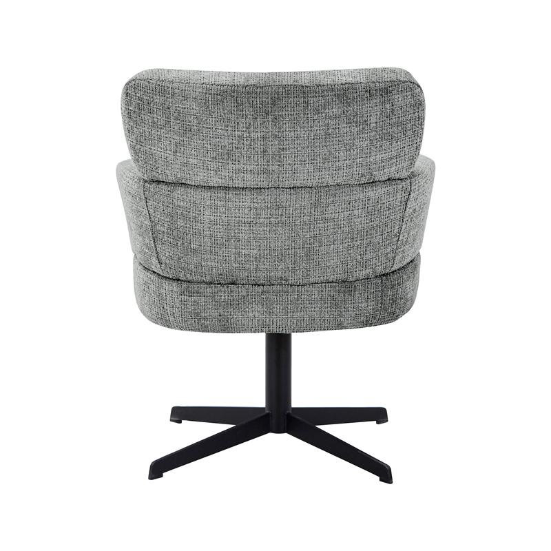 ΠΕΡΙΣΤΡΕΦΟΜΕΝΗ ΠΟΛΥΘΡΟΝΑ FL096 ΓΚΡΙ ΥΦΑΣΜΑ ΜΕ ΜΑΥΡΗ ΜΕΤΑΛΛΙΚΗ ΒΑΣΗ 70x74x89εκ - Image 4