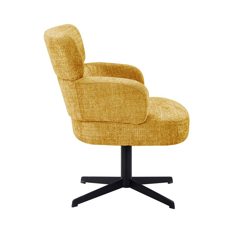 ΠΕΡΙΣΤΡΕΦΟΜΕΝΗ ΠΟΛΥΘΡΟΝΑ FL096 ΜΟΥΣΤΑΡΔΙ ΥΦΑΣΜΑ ΜΕ ΜΑΥΡΗ ΜΕΤΑΛΛΙΚΗ ΒΑΣΗ 70x74x89εκ - Image 3