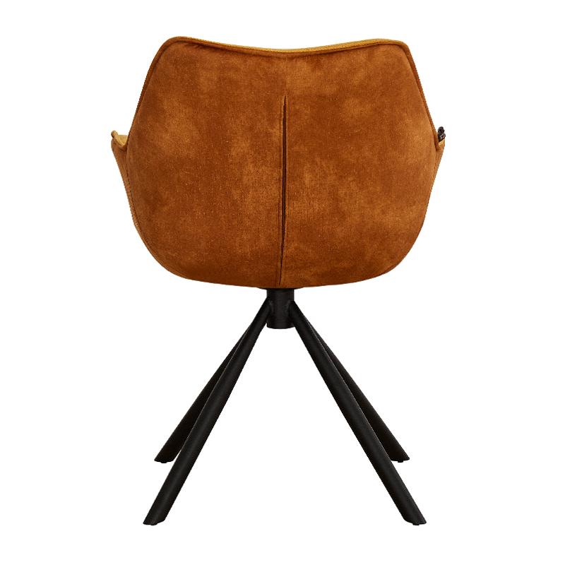 ΠΕΡΙΣΤΡΕΦΟΜΕΝΗ ΚΑΡΕΚΛΑ FL5064 ΜΕ ΜΕΤΑΛΛΙΚΑ ΠΟΔΙΑ ΚΑΙ ΚΙΤΡΙΝΟ ΧΡΩΜΑ ΥΦΑΣΜΑΤΟΣ 62x61,5x84εκ - Image 5