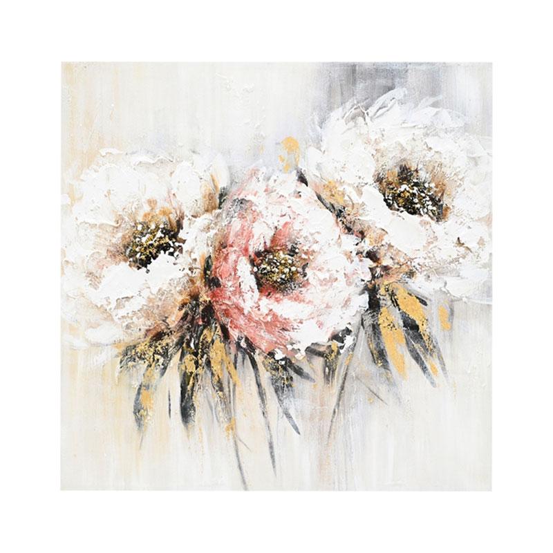 ΠΙΝΑΚΑΣ ΣΕ ΚΑΜΒΑ FL25097 ΜΠΕΖ-ΛΕΥΚΟ-ΧΡΥΣΟ 80x3x80εκ