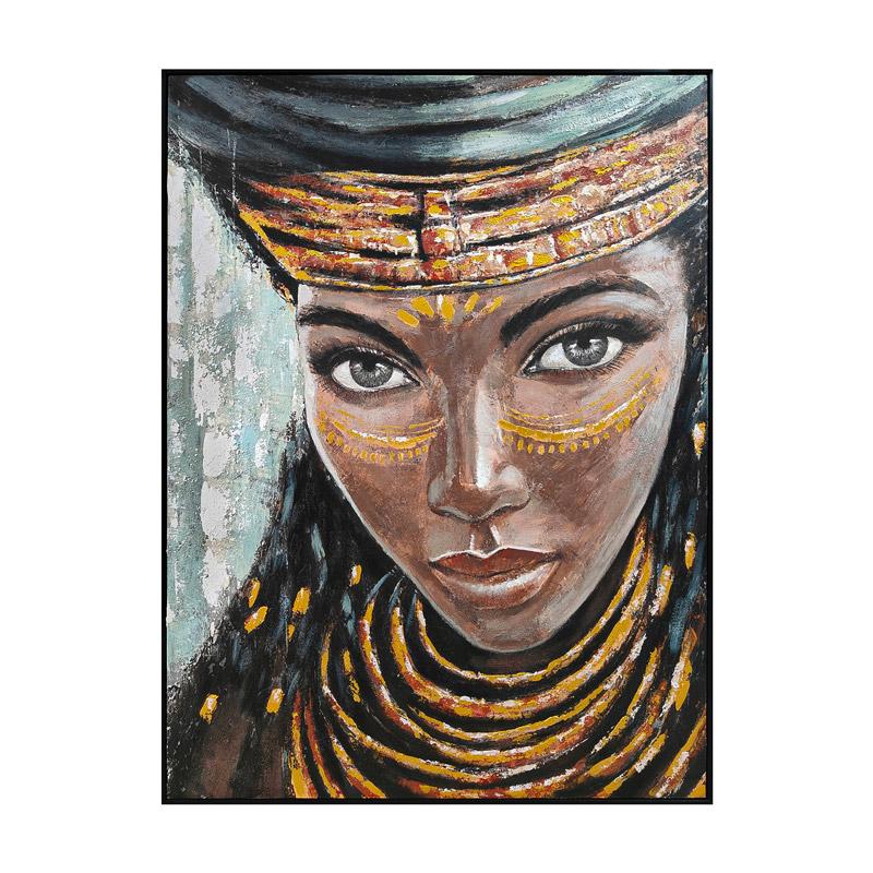 ΠΙΝΑΚΑΣ ΣΕ ΚΑΜΒΑ FL2682 WOMAN FACE ΚΑΦΕ 90x120xεκ