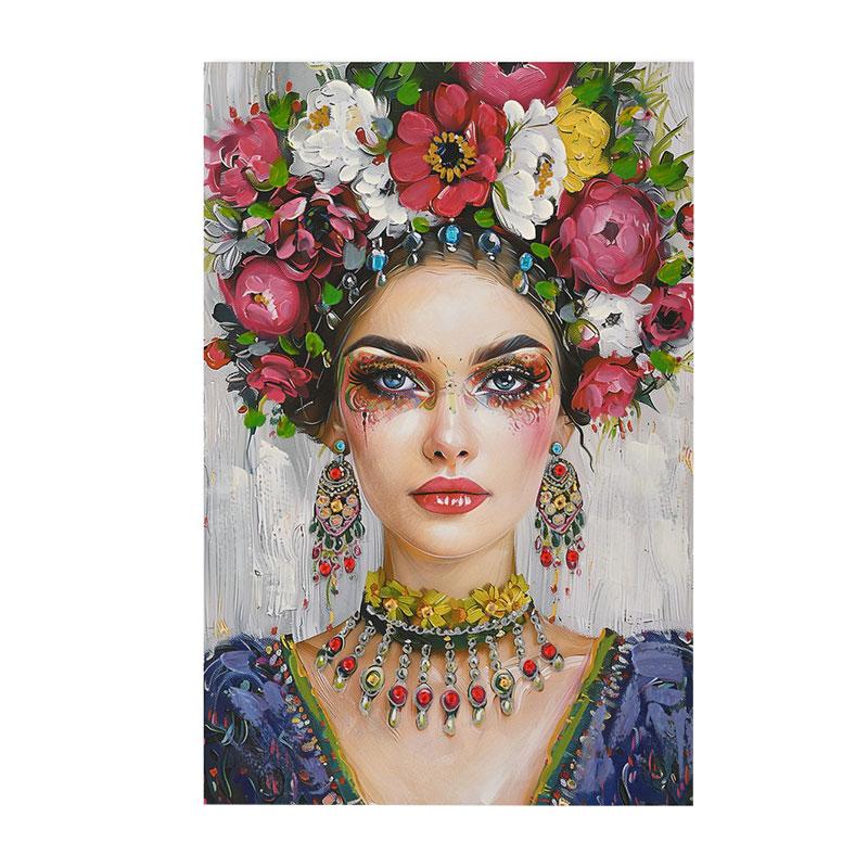 ΠΙΝΑΚΑΣ ΣΕ ΚΑΜΒΑ ΓΥΝΑΙΚΕΙΑ ΦΙΓΟΥΡΑ FL24062 ΚΟΚΚΙΝΟ-ΜΠΛΕ-ΜΠΕΖ 60x3x90εκ