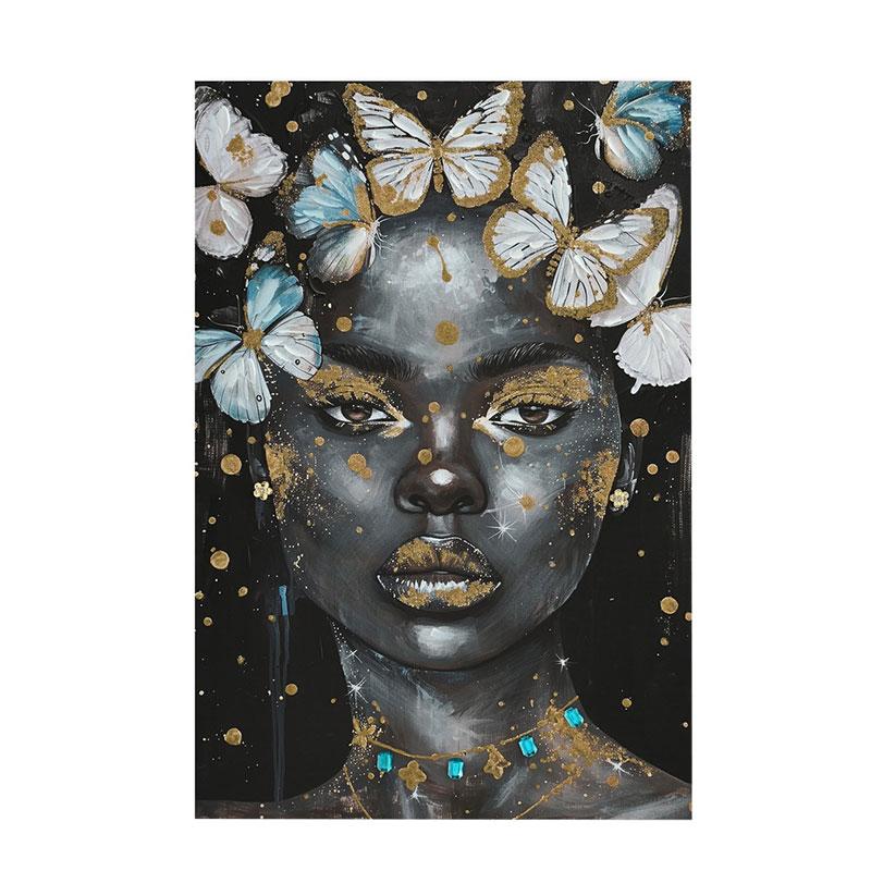 ΠΙΝΑΚΑΣ ΣΕ ΚΑΜΒΑ ΓΥΝΑΙΚΕΙΑ ΦΙΓΟΥΡΑ FL24071 ΜΑΥΡΟ-ΛΕΥΚΟ-ΧΡΥΣΟ 60x3x90εκ