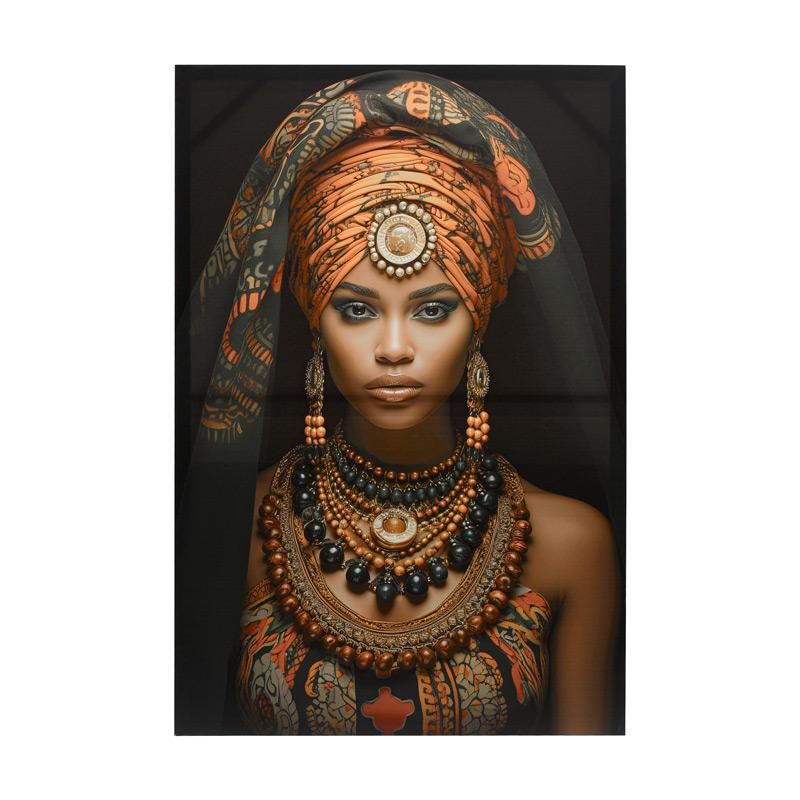 ΠΙΝΑΚΑΣ ΣΕ ΚΑΜΒΑ ΜΕ ΕΚΤΥΠΩΣΗ FL246001 ΜΑΥΡΟ-ΚΑΦΕ-ΠΟΡΤΟΚΑΛΙ 60x3x90εκ