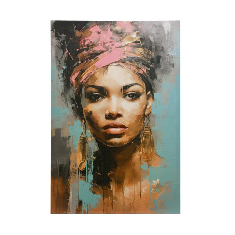 ΠΙΝΑΚΑΣ ΣΕ ΚΑΜΒΑ ΜΕ ΕΚΤΥΠΩΣΗ FL246005 ΒΕΡΑΜΑΝ-ΚΑΦΕ-ΡΟΖ 60x3x90εκ