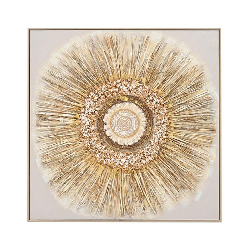 ΠΙΝΑΚΑΣ ΣΕ ΚΑΜΒΑ ΜΕ ΠΛΑΙΣΙΟ FL25017 ΜΠΕΖ-ΛΕΥΚΟ-ΚΑΦΕ 82x5x82εκ