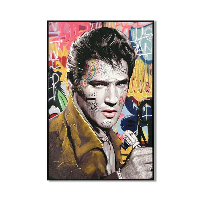 ΠΙΝΑΚΑΣ ΣΕ ΚΑΜΒΑ ΜΕ ΠΛΑΣΤΙΚΟ ΠΛΑΙΣΙΟ "Elvis Presley" 62x4x92cm