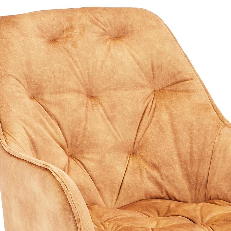 ΠΟΛΥΘΡΟΝΑ FL016 TERRACOTA ΒΕΛΟΥΔΟ ΥΦΑΣΜΑ ΜΕ ΜΕΤΑΛΛΙΚΑ ΠΟΔΙΑ 59x58x88εκ - Image 5