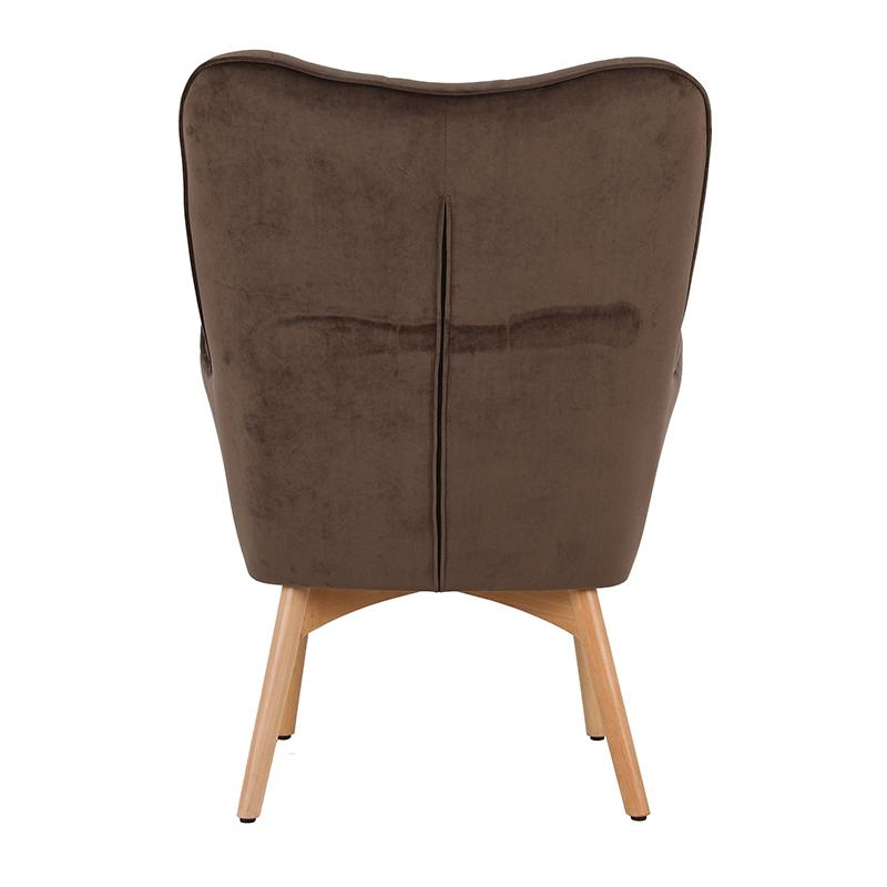 ΠΟΛΥΘΡΟΝΑ 8009 ΚΑΦΕ ΒΕΛΟΥΔΟ ΜΕ ΞΥΛΙΝΑ ΠΟΔΙΑ 67x72x97εκ - Image 5