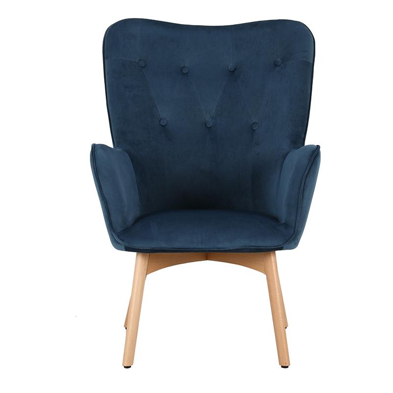 ΠΟΛΥΘΡΟΝΑ 8009 ΜΠΛΕ ΒΕΛΟΥΔΟ ΜΕ ΞΥΛΙΝΑ ΠΟΔΙΑ 67x72x97εκ - Image 3