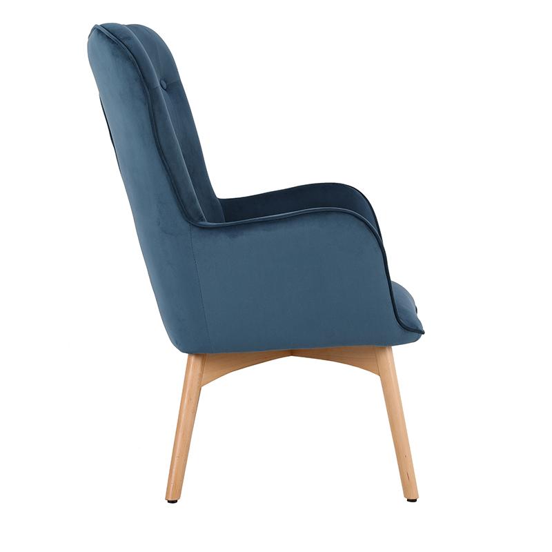 ΠΟΛΥΘΡΟΝΑ 8009 ΜΠΛΕ ΒΕΛΟΥΔΟ ΜΕ ΞΥΛΙΝΑ ΠΟΔΙΑ 67x72x97εκ - Image 4