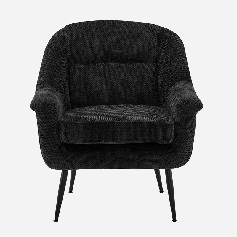 ΠΟΛΥΘΡΟΝΑ FL801 ΜΑΥΡΟ ΥΦΑΣΜΑ ΜΕ ΜΕΤΑΛΛΙΚΑ ΠΟΔΙΑ 76x77x89εκ - Image 3