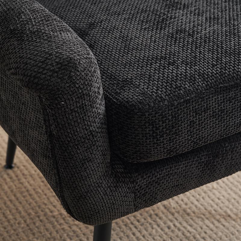 ΠΟΛΥΘΡΟΝΑ FL801 ΜΑΥΡΟ ΥΦΑΣΜΑ ΜΕ ΜΕΤΑΛΛΙΚΑ ΠΟΔΙΑ 76x77x89εκ - Image 6