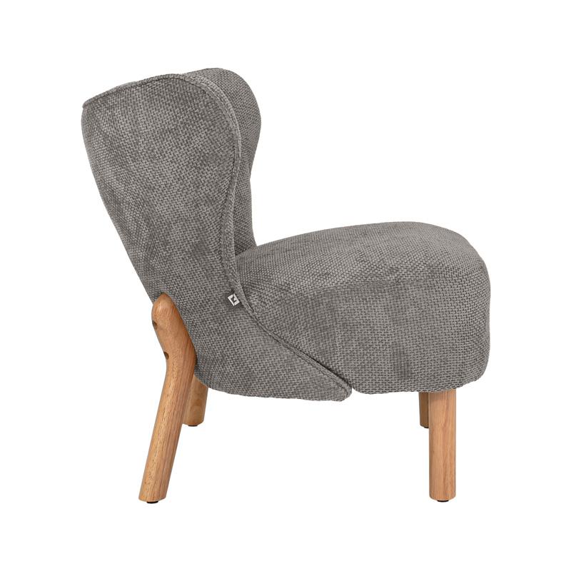 ΠΟΛΥΘΡΟΝΑ Agnes ΓΚΡΙ ΧΡΩΜΑ ΥΦΑΣΜΑΤΟΣ ΜΕ ΞΥΛΙΝΑ ΠΟΔΙΑ 66x73x77εκ - Image 3