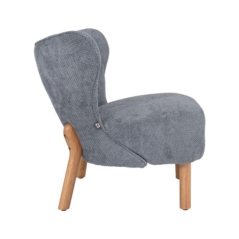 ΠΟΛΥΘΡΟΝΑ Agnes ΜΠΛΕ ΧΡΩΜΑ ΥΦΑΣΜΑΤΟΣ ΜΕ ΞΥΛΙΝΑ ΠΟΔΙΑ 66x73x77εκ - Image 3