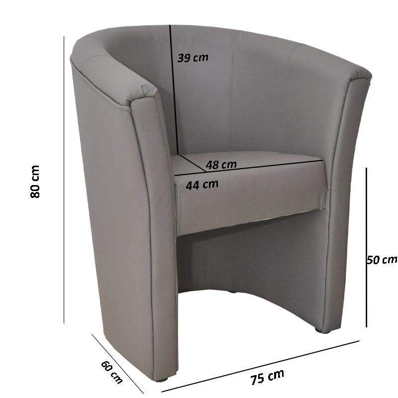 ΠΟΛΥΘΡΟΝΑ F3 Lotus ΓΚΡΙ ΔΕΡΜΑΤΙΝΗ 75x60x80εκ - Image 3