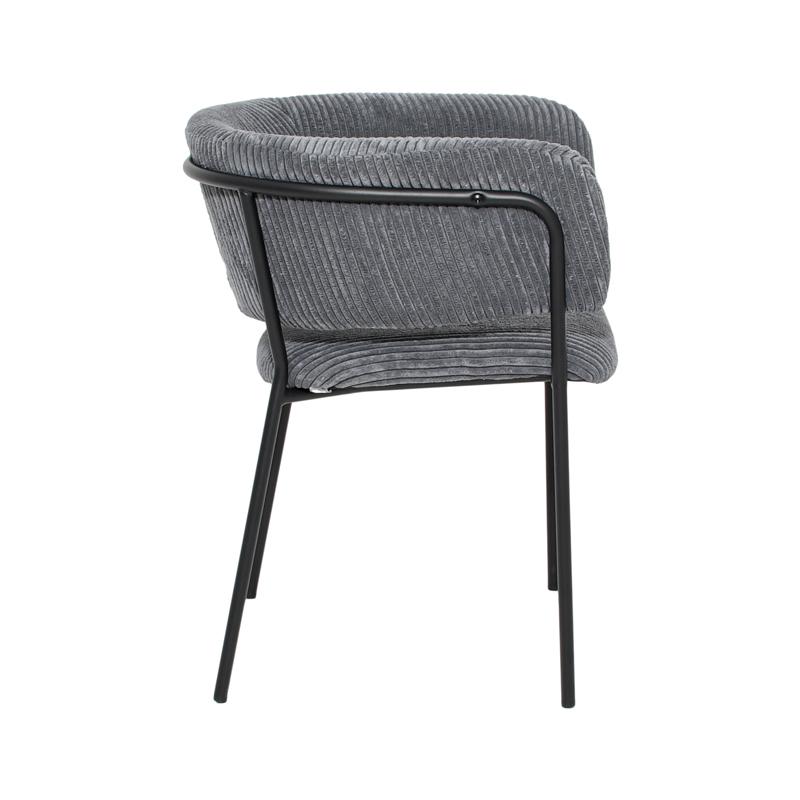 ΠΟΛΥΘΡΟΝΑ FL3042 ΓΚΡΙ ΥΦΑΣΜΑ ΜΕ ΜΕΤΑΛΛΙΚΑ ΠΟΔΙΑ 59x57x75εκ - Image 3