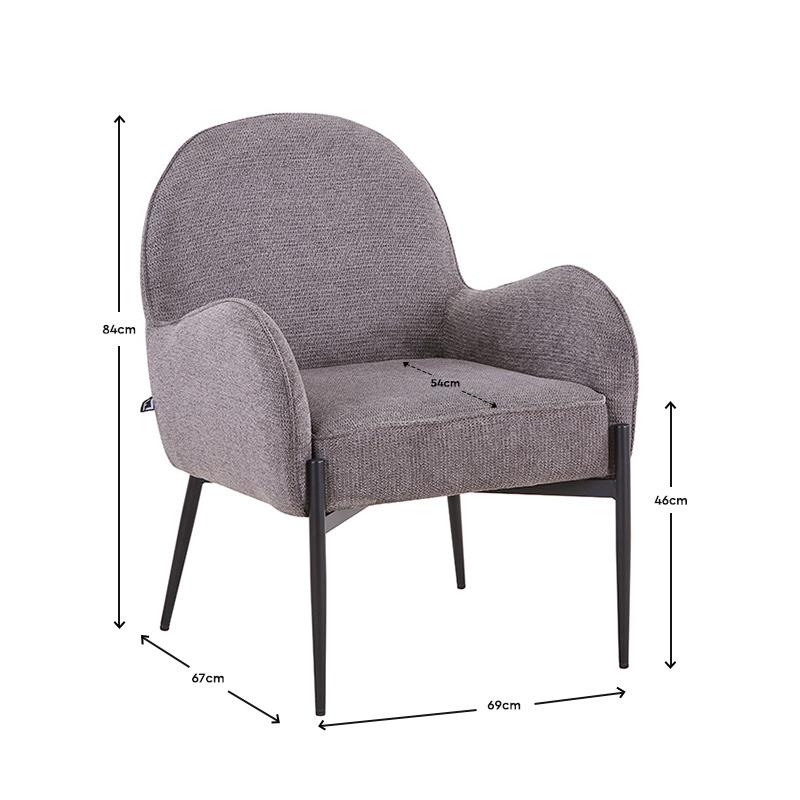 ΠΟΛΥΘΡΟΝΑ FL65 ΓΚΡΙ ΥΦΑΣΜΑ ΜΕ ΜΕΤΑΛΛΙΚΟ ΣΚΕΛΕΤΟ 69x67x84εκ - Image 6