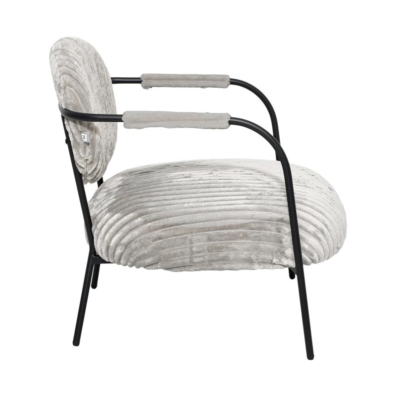 ΠΟΛΥΘΡΟΝΑ FL812 ΓΚΡΙ ΥΦΑΣΜΑ ΜΕ ΜΕΤΑΛΛΙΚΑ ΠΟΔΙΑ 76x76x77εκ - Image 3