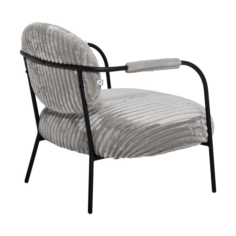 ΠΟΛΥΘΡΟΝΑ FL812 ΓΚΡΙ ΥΦΑΣΜΑ ΜΕ ΜΕΤΑΛΛΙΚΑ ΠΟΔΙΑ 76x76x77εκ - Image 4