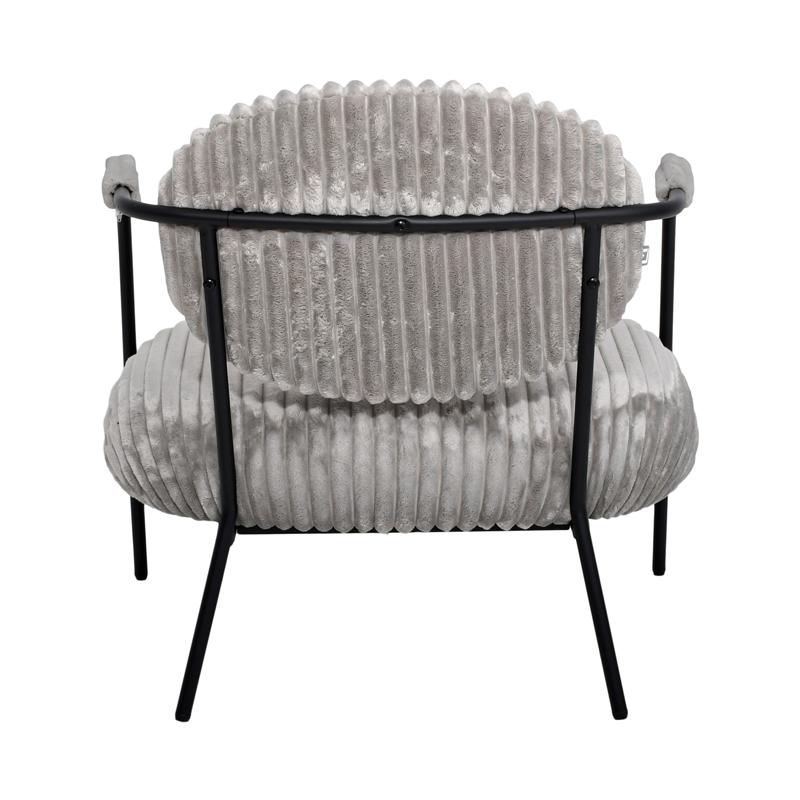 ΠΟΛΥΘΡΟΝΑ FL812 ΓΚΡΙ ΥΦΑΣΜΑ ΜΕ ΜΕΤΑΛΛΙΚΑ ΠΟΔΙΑ 76x76x77εκ - Image 5