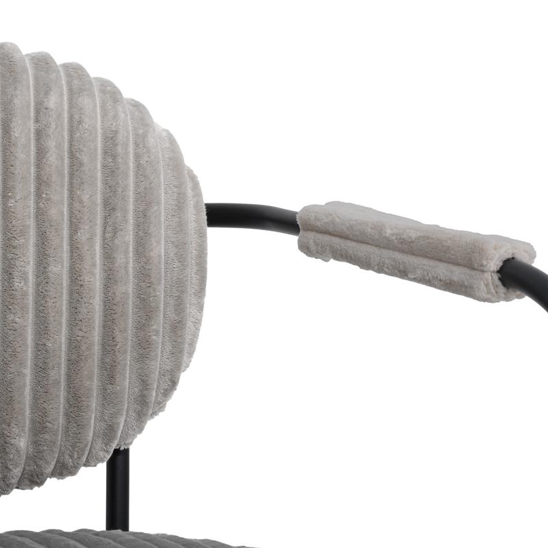 ΠΟΛΥΘΡΟΝΑ FL812 ΓΚΡΙ ΥΦΑΣΜΑ ΜΕ ΜΕΤΑΛΛΙΚΑ ΠΟΔΙΑ 76x76x77εκ - Image 6