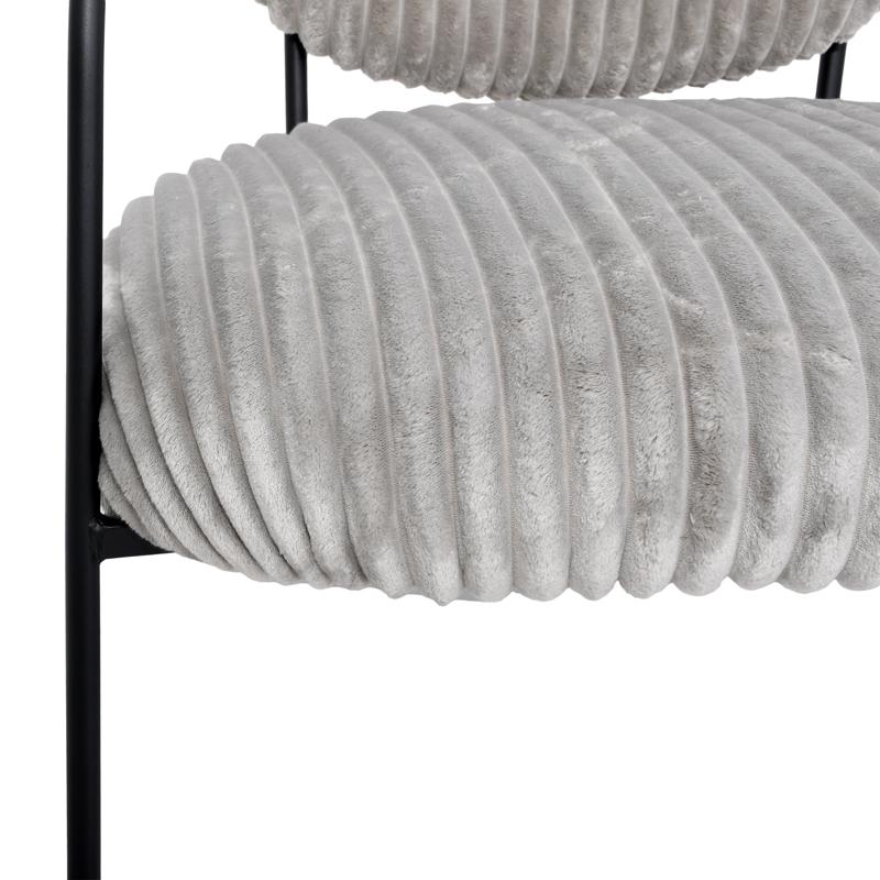 ΠΟΛΥΘΡΟΝΑ FL812 ΓΚΡΙ ΥΦΑΣΜΑ ΜΕ ΜΕΤΑΛΛΙΚΑ ΠΟΔΙΑ 76x76x77εκ - Image 7