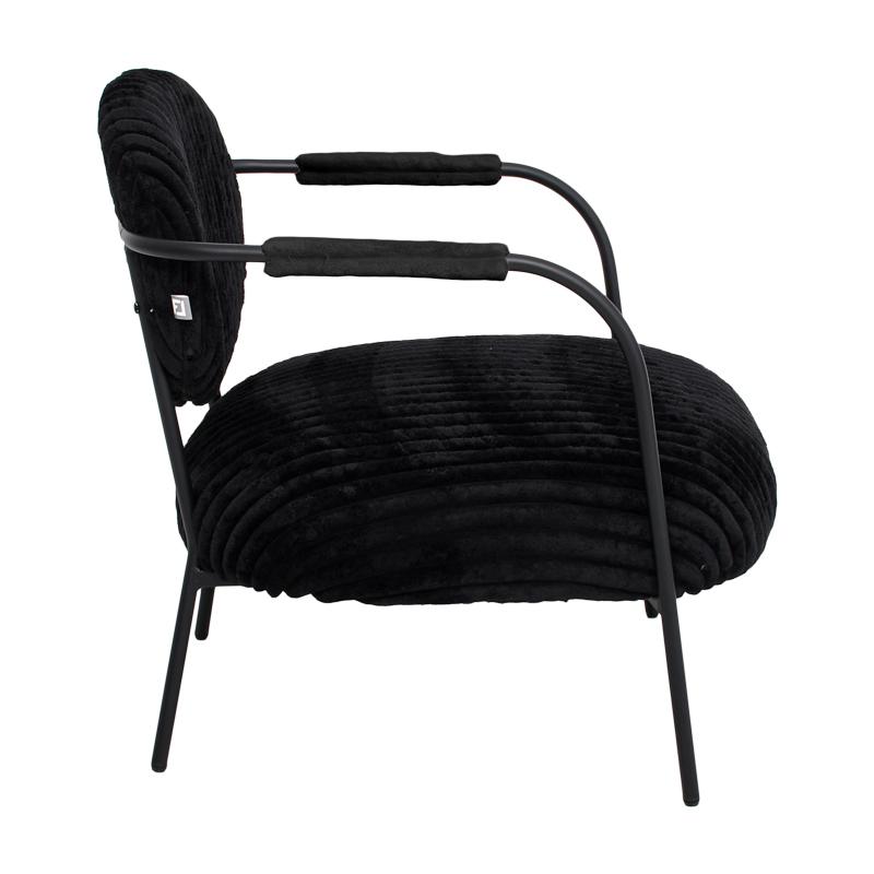 ΠΟΛΥΘΡΟΝΑ FL812 ΜΑΥΡΟ ΥΦΑΣΜΑ ΜΕ ΜΕΤΑΛΛΙΚΑ ΠΟΔΙΑ 76x76x77εκ - Image 3