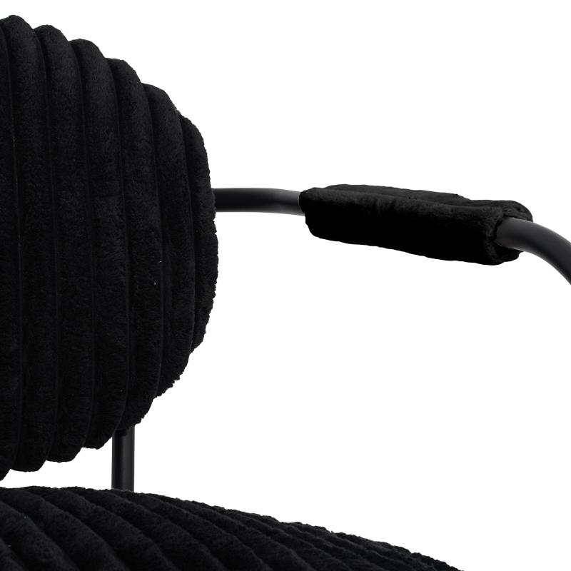 ΠΟΛΥΘΡΟΝΑ FL812 ΜΑΥΡΟ ΥΦΑΣΜΑ ΜΕ ΜΕΤΑΛΛΙΚΑ ΠΟΔΙΑ 76x76x77εκ - Image 6