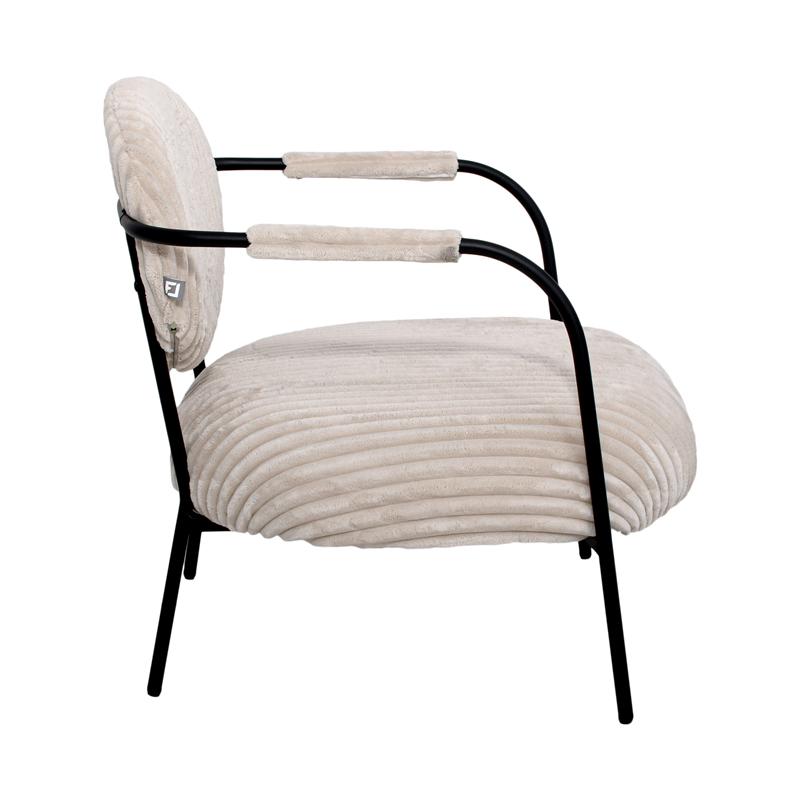 ΠΟΛΥΘΡΟΝΑ FL812 ΜΠΕΖ ΥΦΑΣΜΑ ΜΕ ΜΕΤΑΛΛΙΚΑ ΠΟΔΙΑ 76x76x77εκ - Image 3