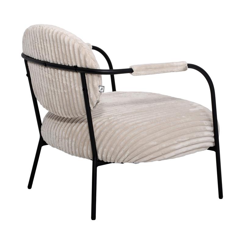 ΠΟΛΥΘΡΟΝΑ FL812 ΜΠΕΖ ΥΦΑΣΜΑ ΜΕ ΜΕΤΑΛΛΙΚΑ ΠΟΔΙΑ 76x76x77εκ - Image 4